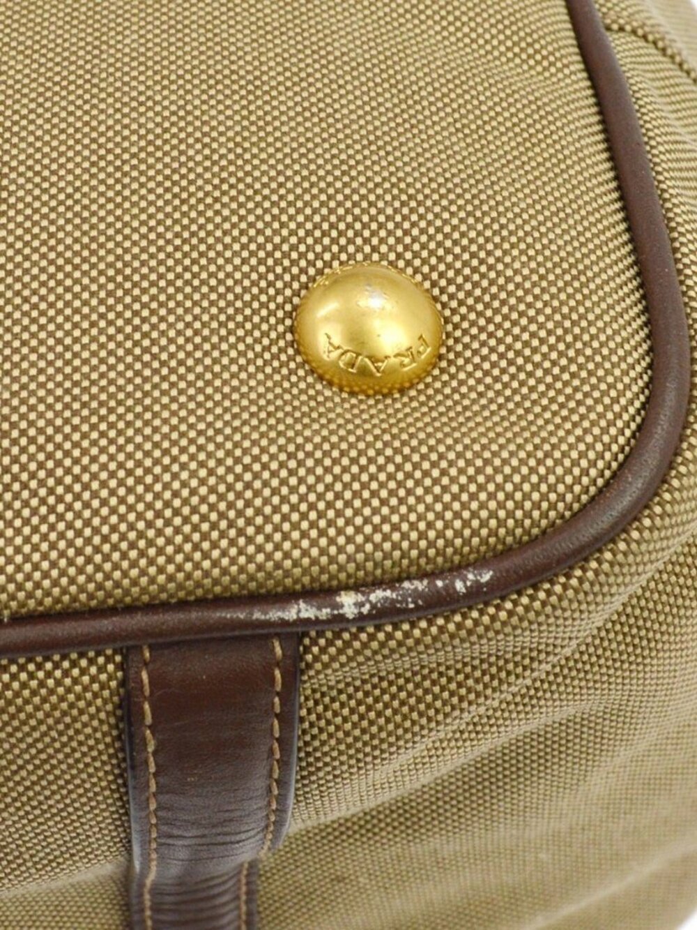 Prada Brown Logo Jacquard Tote Bag - Picture 4 of 11